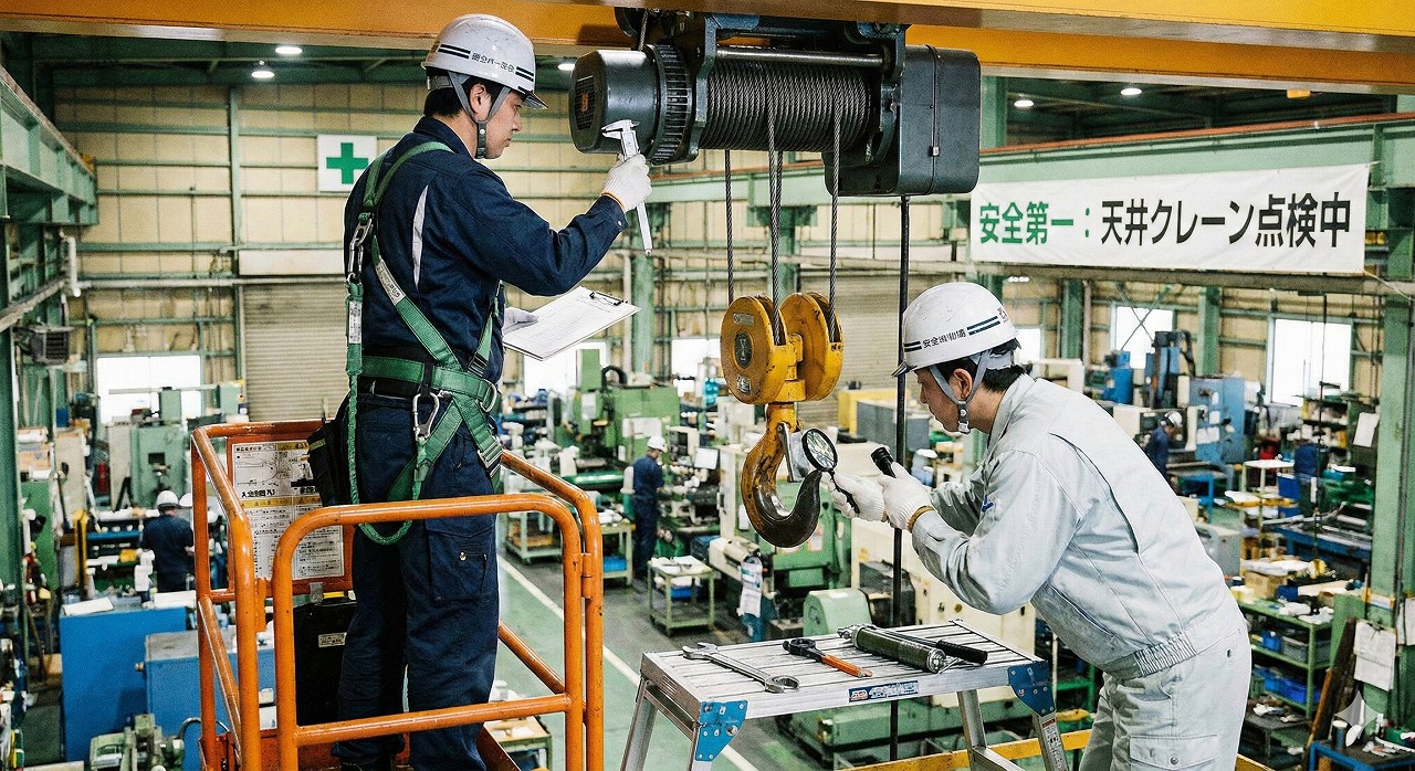 天井クレーンの定期自主検査について